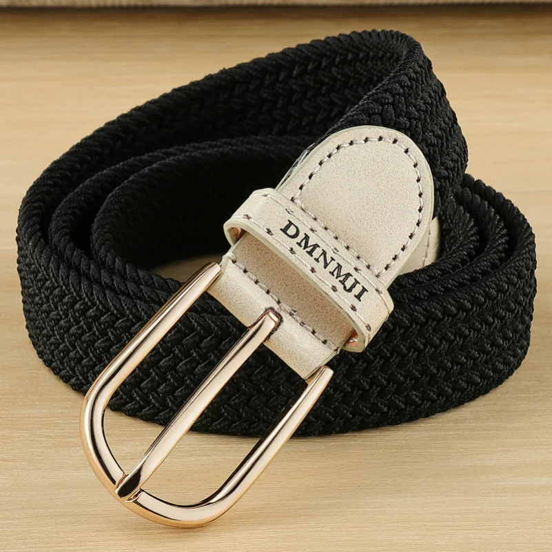 New Style Women's Elastic Braided Belt Casual Alloy Pin Buckle Canvas Student Decorative Trouser Belt for Women