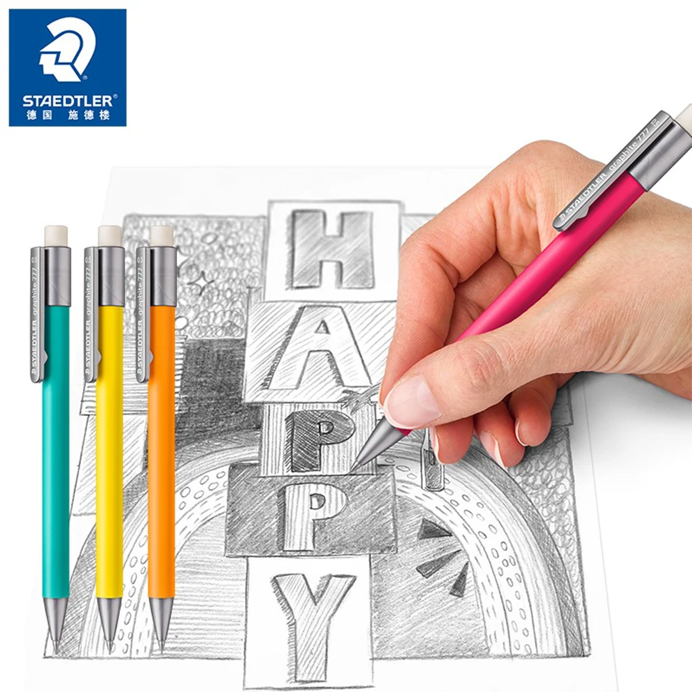 

STAEDTLER Mechanical Pencil HAPPY Stationery 0.5mm Automatic Pencil Eraser for Writing Painting Drawing School Office Supplies