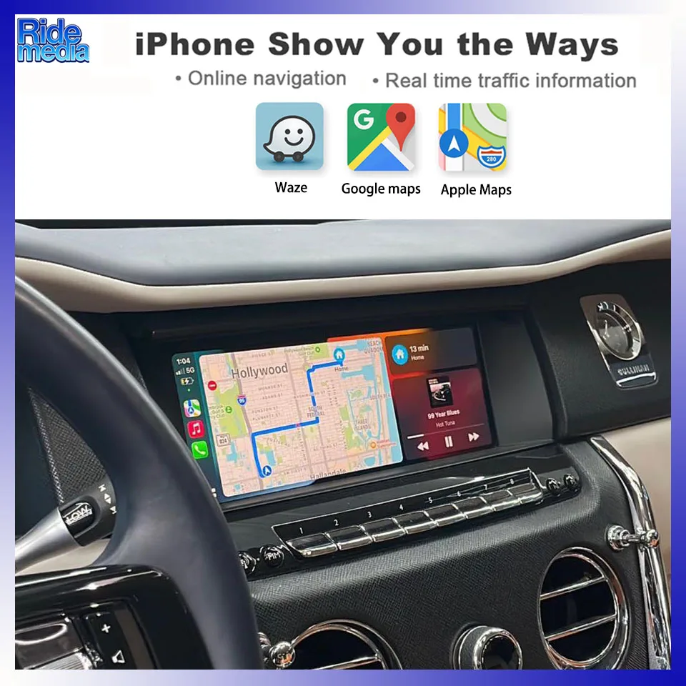 RideMedia 2026  Apple CarPlay Android Auto BT Music Siri GPS Interface for Rolls-Royce Phantom VII Ghost I Wraith Dawn 2009-2023