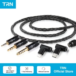 TRN T2 Pro16 Core Earphones Silver Plated HIFI Upgrade Cable 2.5/3.5/4.4/Type C/Lighting/QDC//MMCX/0.75/0.78 MT4 TA4 MT1MAX