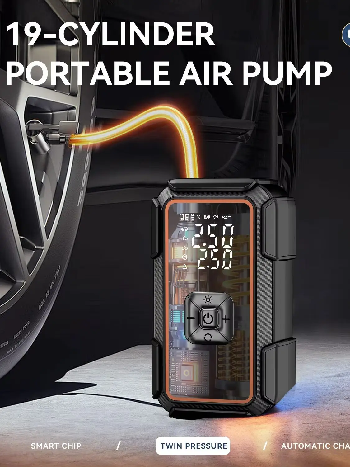 AliExpress NEWBEAT Portable Wireless Car Air Compressor Pump Digital Display Electric Tire Inflator For Motorcycle Bicycle Auto Tyre Balls 2026 New