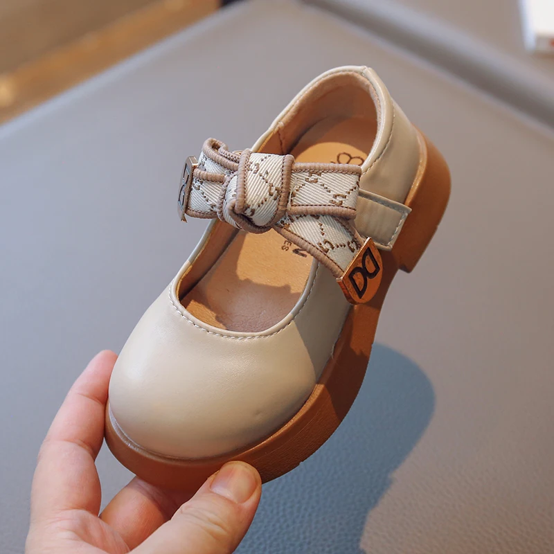 Girl Princess Small Shoes Spring and Autumn Fashion New Dance Shoes Big Girl Child Bow Solid Color Single Shoes