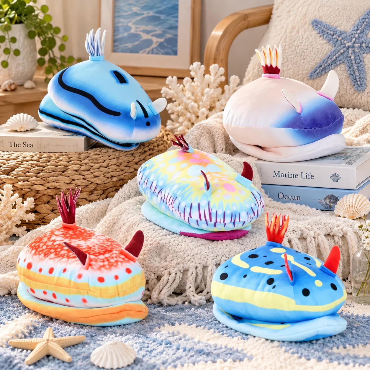 Kawaii Sea Slug Nudibranch Plush Doll Soft Marine Animal Stuffed Toy Collectible For Adults Home Office Decor Birthday Gift