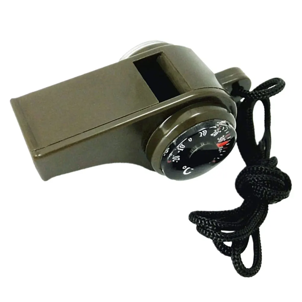 

Multifunctional Whistle Compass Thermometer Lanyard for Outdoor Camping Hiking Portable Survival Emergency Accessories