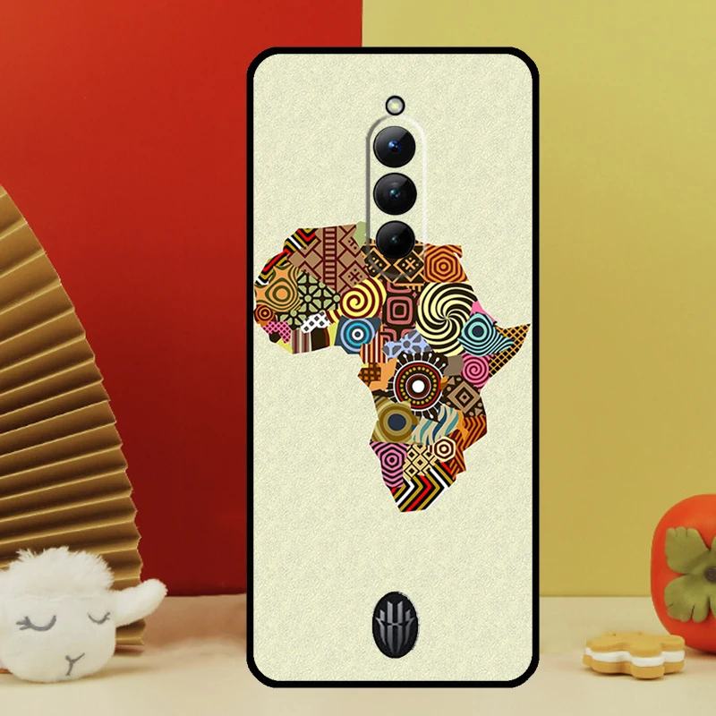 حافظة خريطة أفريقيا Geogra لهاتف Nubia Red Magic 10 Pro Plus 6 7 Pro 6S 7S 5G 6R RedMagic 9S 8s 8 9 Pro Plus