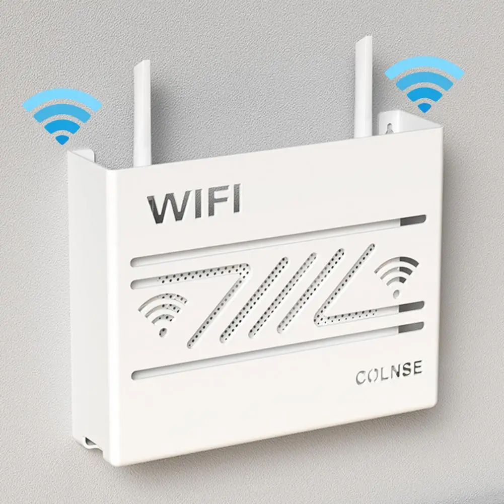 Router Storage Box Strong Durable Router Box Modern Hollow Heat Dissipation Wall Mount Wifi Router Tv Set-top Box for Home