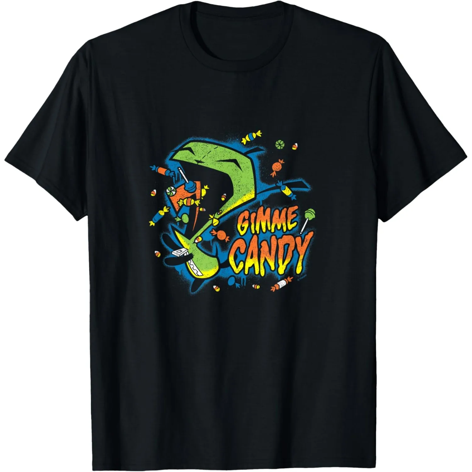 

Invader Zim Gir Gimme Candy Graphic T-Shirt Soft Cotton Crewneck Tee for Men