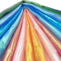 1M Long Mermaid Tulle Organza Fabric Backdrops DIY For Theme Wedding Party Tablecover Decoration Handmade Doll Cloth 150CM Wide