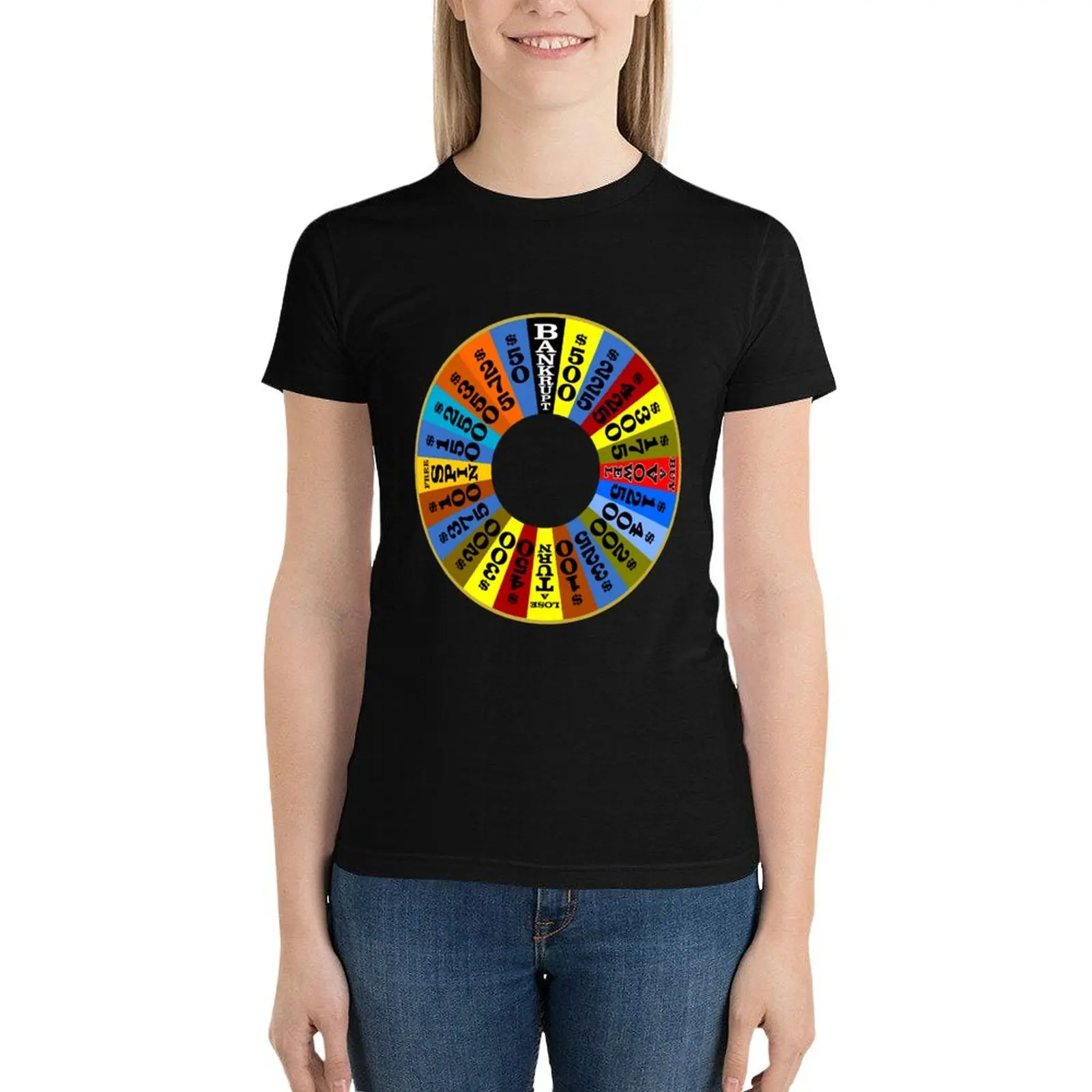 Wheel of Fortune logo T-Shirt plus size tops korean fashion hippie clothes Aesthetic clothing t-shirts for Women graphic tees