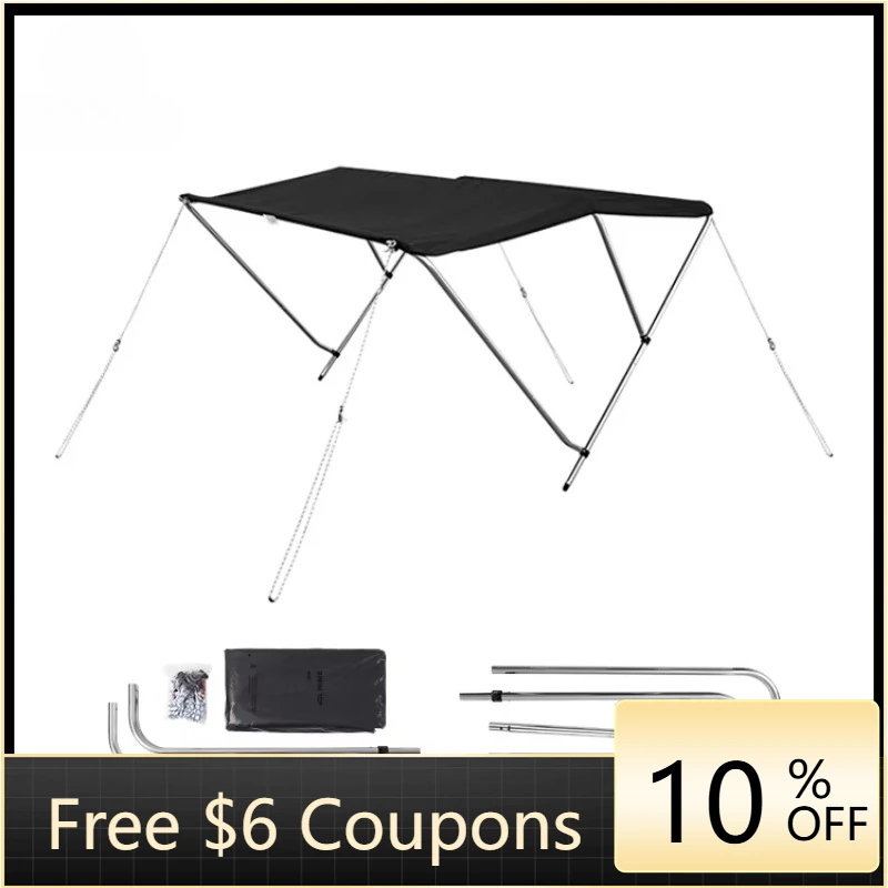 STLF HOMFUL 3 Bow Simple Boat Canopy Small Packaging Volume Bimini Top for Boat