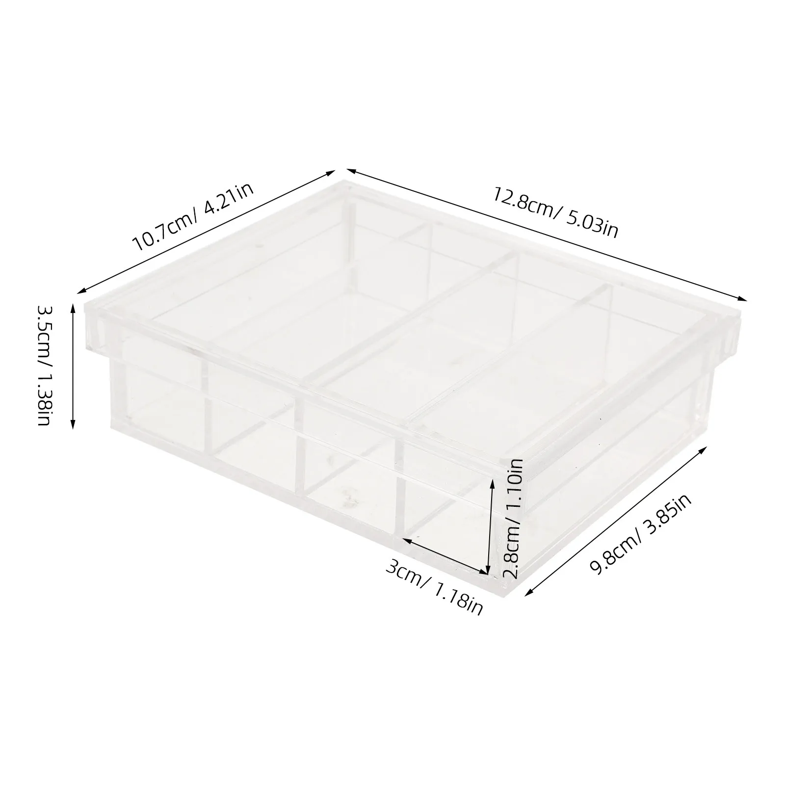 Western Blot Incubation Box 4 Slot Clear Acrylic Specimen Storage Organizer Lid Chemical Resistant Laboratory Sample Incubation view 3