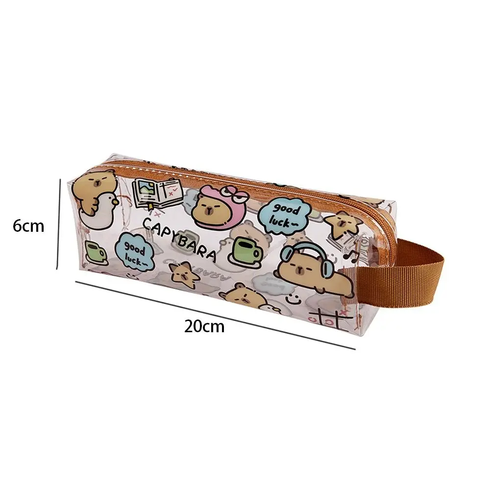 Transparent Pencil Case Special Design High Appearance Capybara Pen Bag Large Capacity Stationery Storage Pouch Student Gift