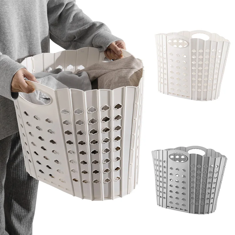 Foldable Laundry Basket Save Space Washing Machine Hanging Dirty Clothes Storage Basket Mildew Proof Large Storage Basket