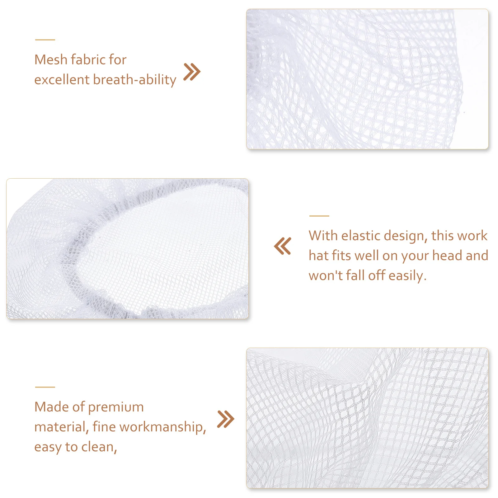 6 個の帯電防止メッシュ作業帽子調節可能な弾性シェフヘアキャップキッチンフードサービス調理シェフ帽子通気性再利用可能
