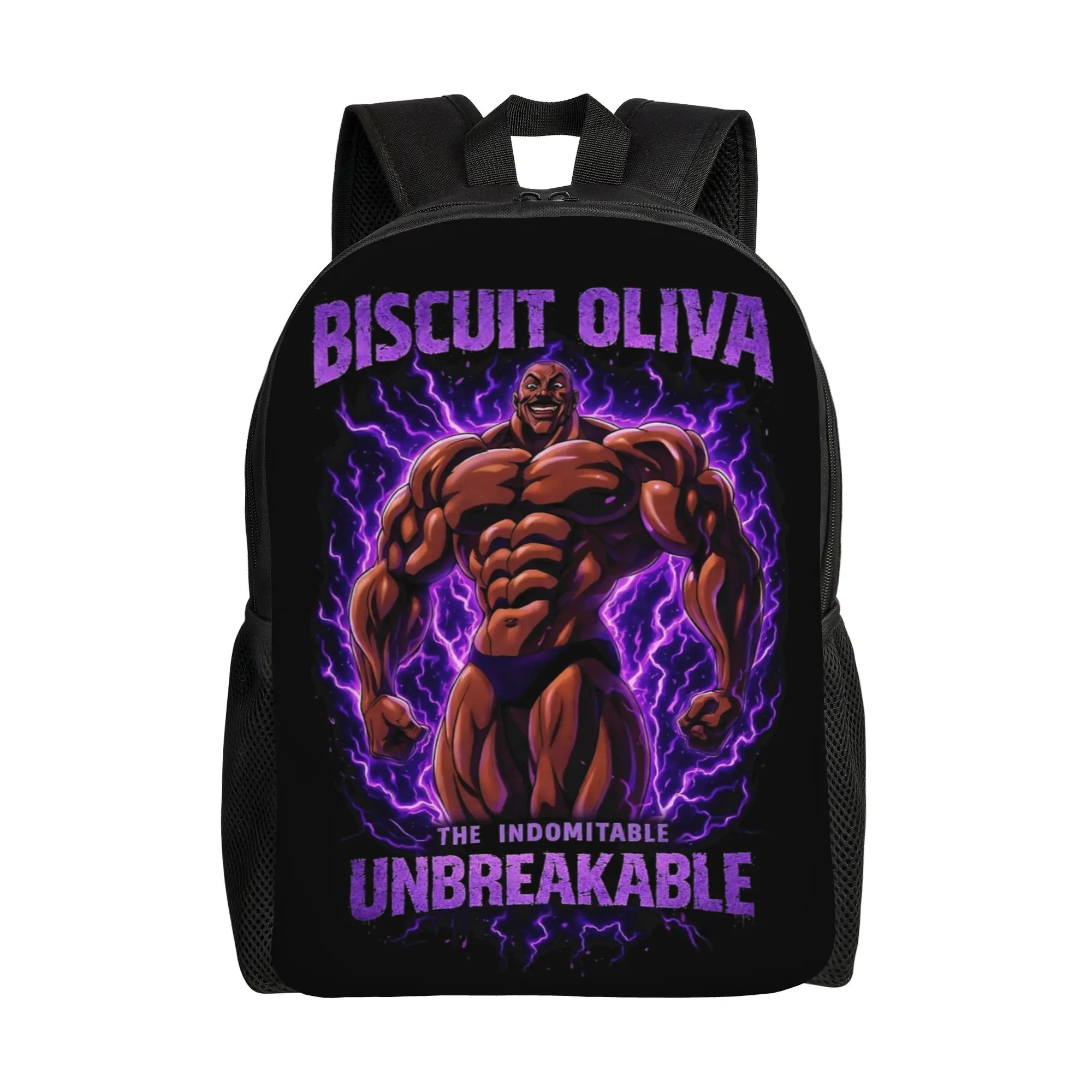 Biscuit Oliva The Indomitable Baki Mochila de moda con bolsillo, mochila de negocios para estudiantes, mochila de hombro para ordenador portátil para hombres y mujeres