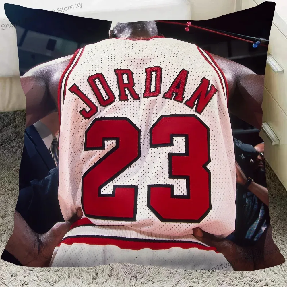1PC Basketball Star Michael Jordan Pillow Case Square Pillow Cushion Cover Bedroom Sofa Room Decoration Casual Pillow Cover view 4