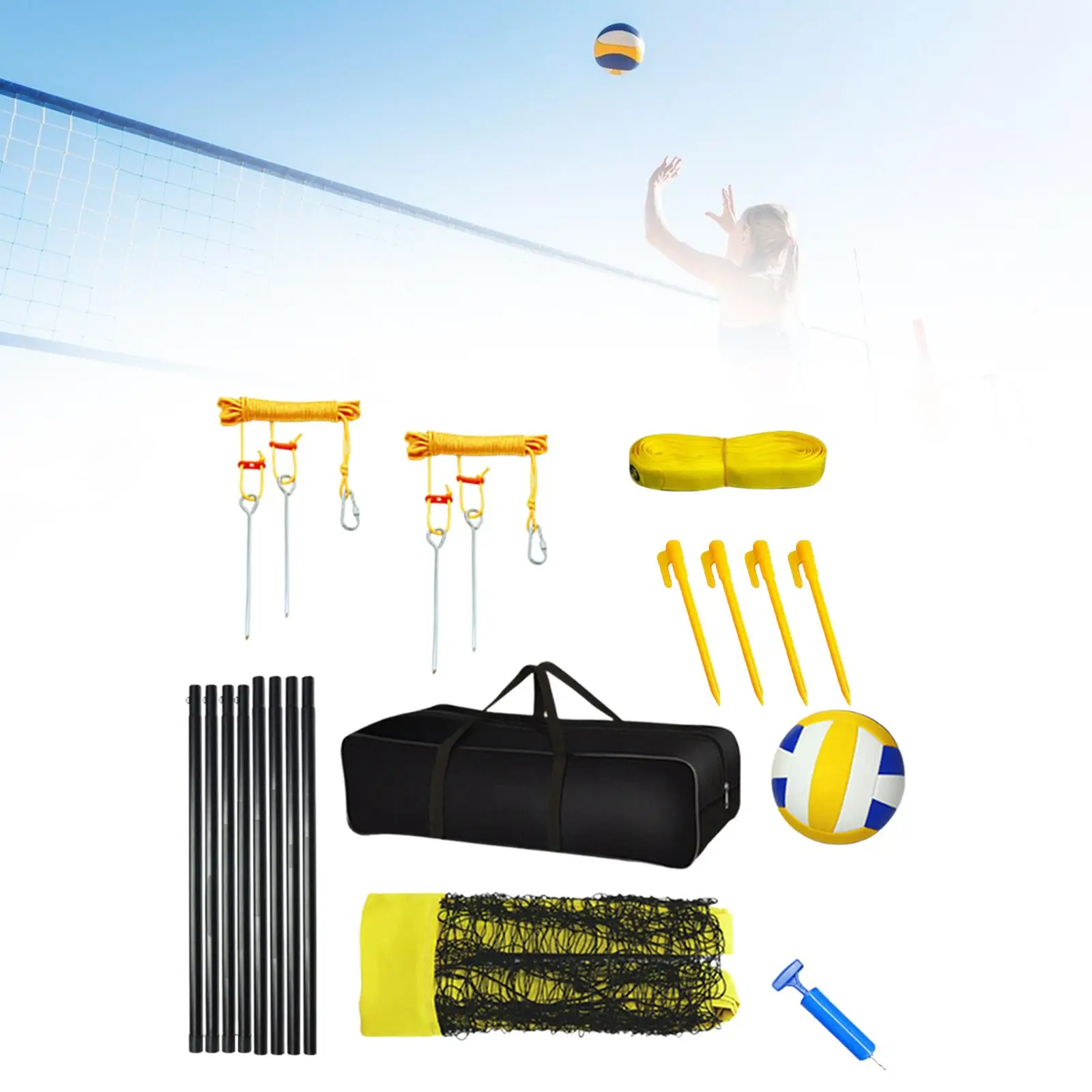 

Volleyball Set Pump Beach Volleyball Set for Park Outdoor Activities Grass