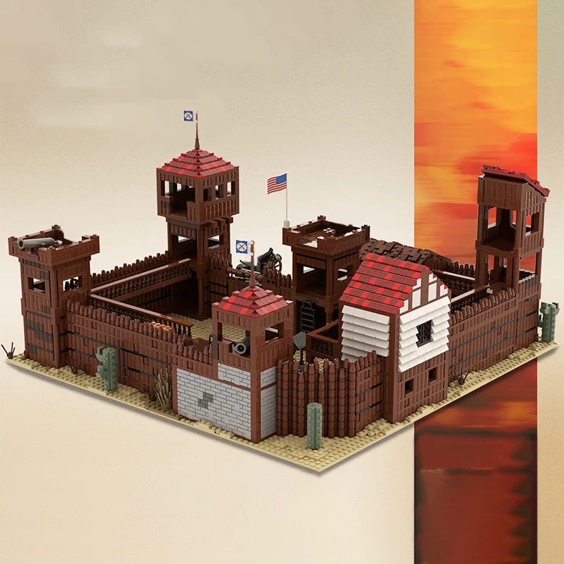 Novo 3884 pçs moc europeu vista de rua medieval oeste forte modelo diy idéias criativas retro childtoy presente aniversário blocos de construção