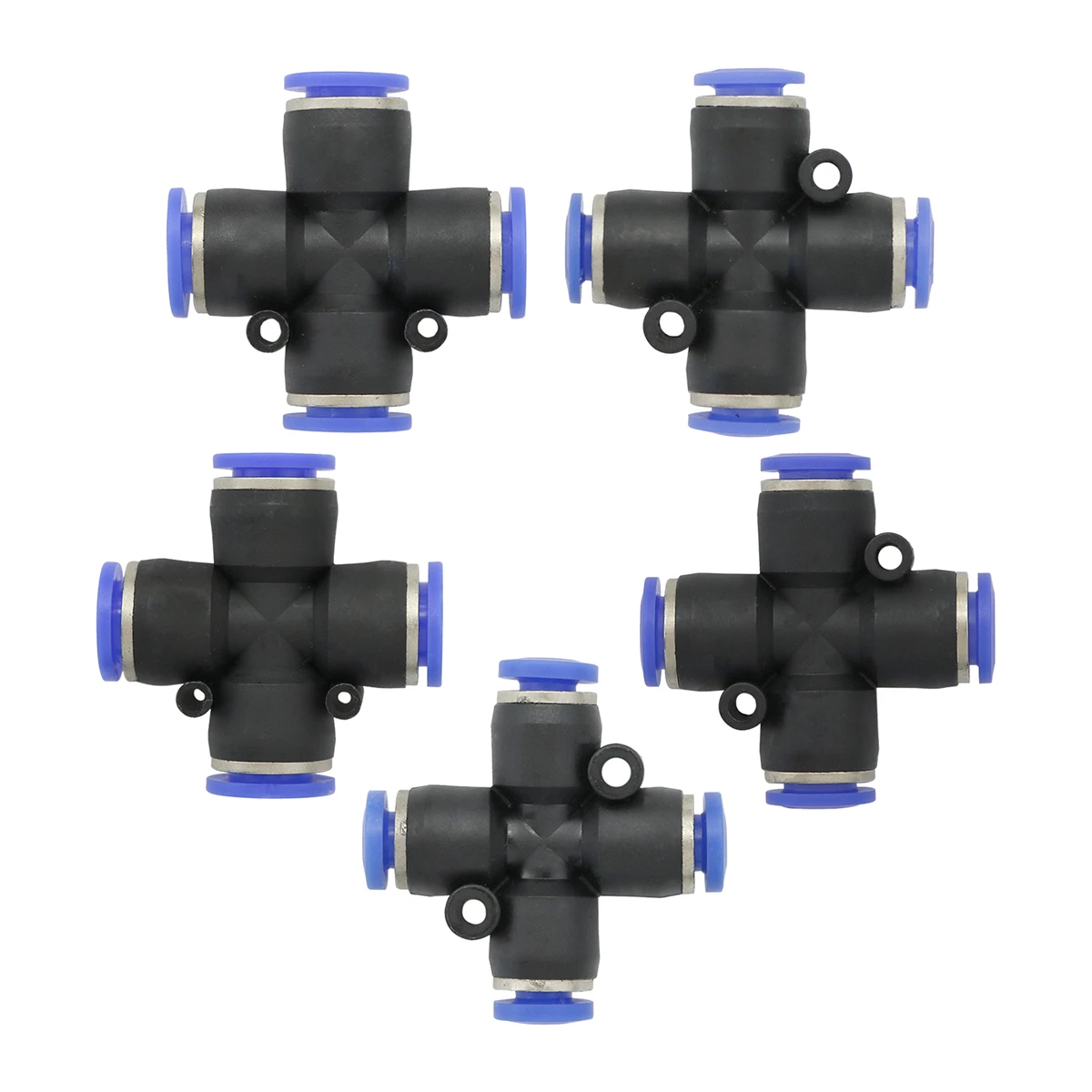 OD 4/6/8/10/12/14/16mm Pipe Interface Slip-lock Cross Quick Connectors 4-Way Pneumatic Couplings Home Kitchen Water Splitters