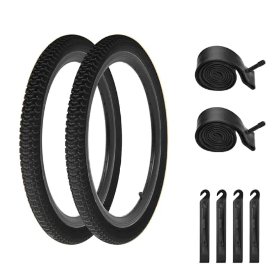 

12.5"/14"/16"/18"/20" Bike Tire 2 Pack Folding Replacement Tire and Inner Tubes, Bike Tires Compatible with 12.5/14/16/18/20x1.