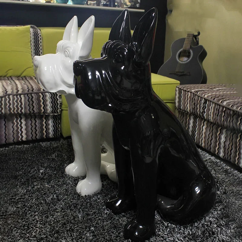 Nordic Art Home Decor Shepherd Dog Statue Sculpture Living Room Decoration Resin Statue Large Indoors Ornament Animal Figurines