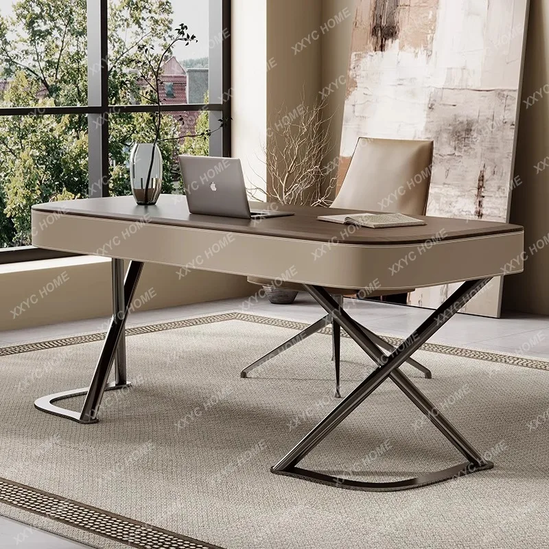 سرج فاخر خفيف من الجلد للدراسة المنزلية مكتب كتابة بسيط من الخشب الصلب #1