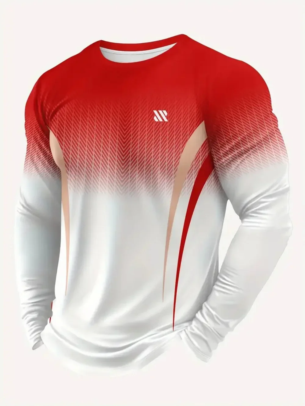 Gradient Flame 3D-Druck Sport Schnelltrocknend Breatha Herren Langarm-T-Shirt Outdoor Freizeit Fashiona Harajuku Y2K Elternkleidung – Detail 26