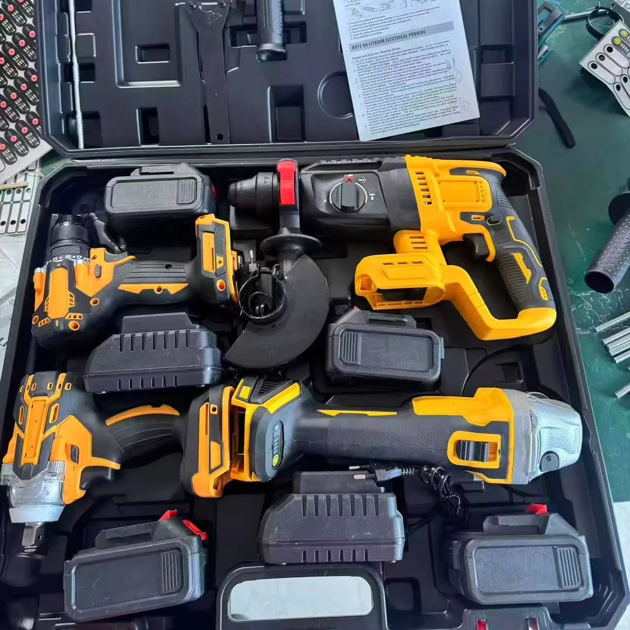 

Оптовый набор: Бесщеточная ударная дрель 4-в-1 18В, аккумуляторная угловая шлифмашина 26 мм, электрическая дрель, электрический молоток, электрический гайковерт (OEM)