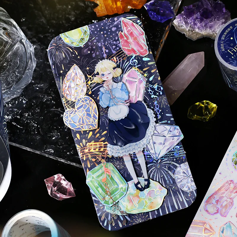 4*300cm Vintage Beautiful butterfly ocean bubble fireworks tape stickers Adhesive Diy Diary Album Washi tape