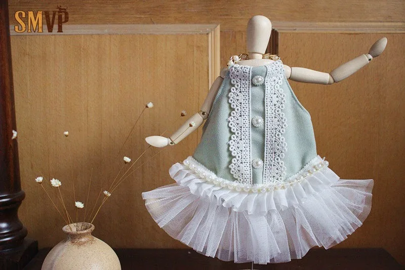 

Original Design Summer Vintage Court Mesh Lace Pearl Suspender Princess Dress Pet Kitten Puppy Dress