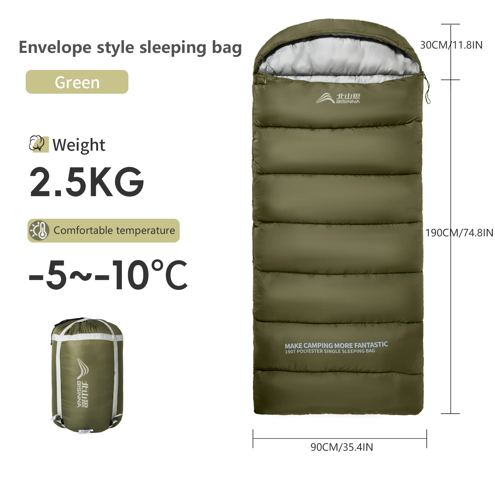 Camping Sleeping Bag Lightweight Warm Envelope Backpacking Adult Sleeping Bag for Outdoor Travel Hiking
