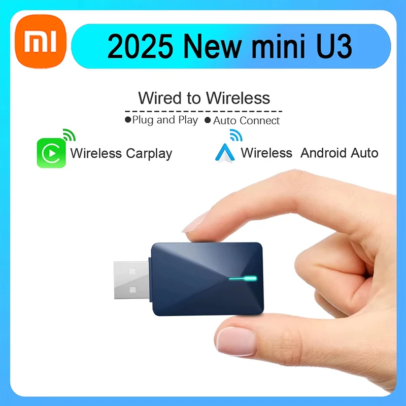 Xiaomi Wireless Android Auto Adapter Wired to Wireless Carplay Smart Box USB Plug and Play Online Upgrade WiFi Auto Connection