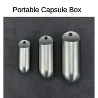 1Pcs Portable Waterproof Metal Capsule Box Mini Medicine Holder Stainless Steel Pill Case Mini Pill Holder EDC Tool Seal Bottle
