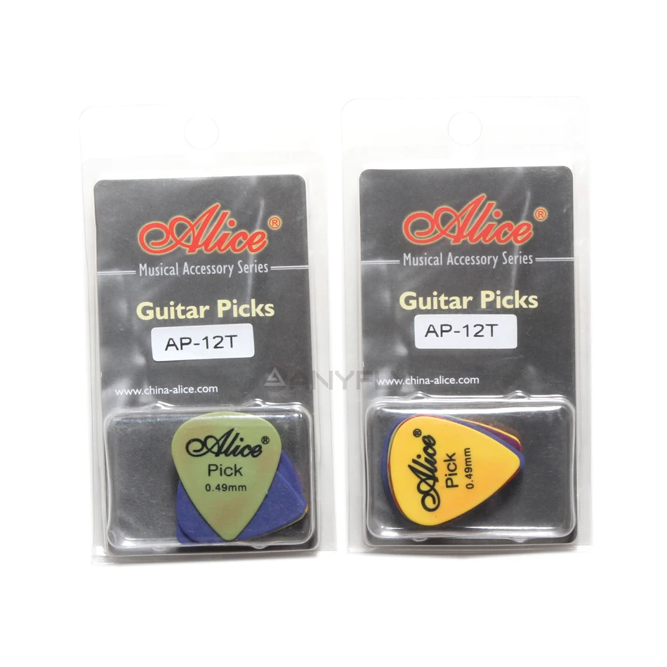 Alice AP-12T 12Pcs/Lot Delrin Guitar Picks for Acoustic Electric Guitar Plectrum 0.49mm/0.58mm/0.71mm/0.89mm Mixed