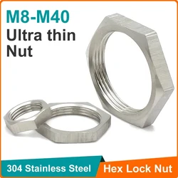 5pcs 304 Stainless Steel Hex Lock Nut M8 M10 M12 M14 M16 M18 M20 M22 M24 M25 -M40 Pipe Fitting Pitch 1mm 1.5mm Metric Female