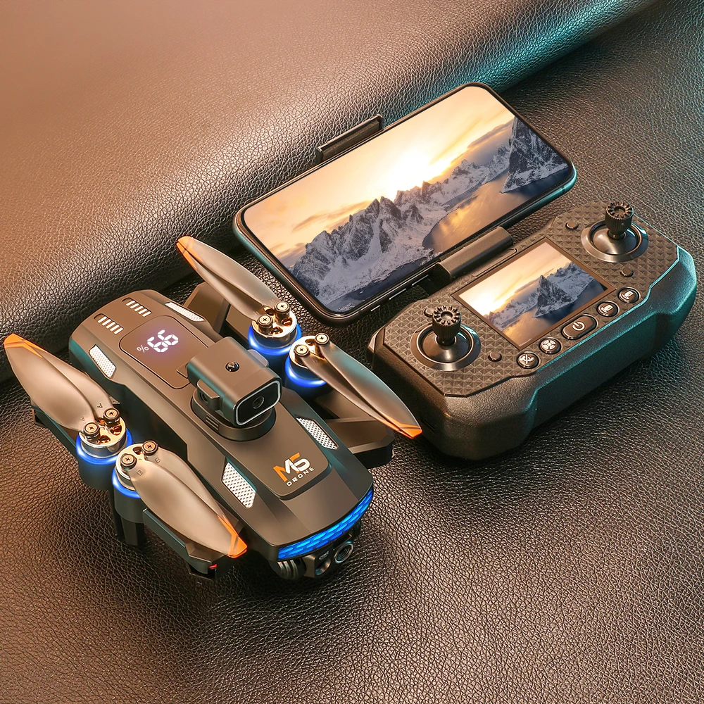 Mini Dron M6 4K, cámara HD profesional con pantalla grande, 2,4G, WIFI, FPV, flujo óptico sin escobillas, cuadricóptero plegable