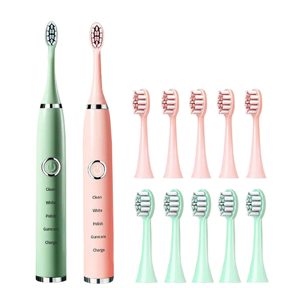 Sonic Rechargeable Electric Toothbrush for Adults Kids - Smart Timer, Whitening, Waterproof - 4 Brush Head