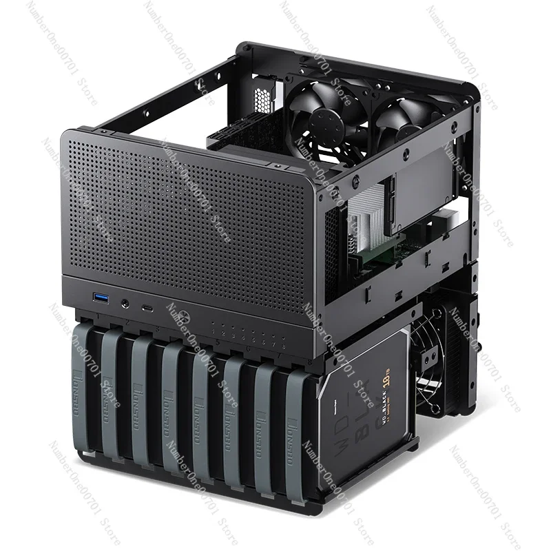 N3 NAS Mini Aluminum Chassis ITX main board Multimedia Server Network Storage Hot Swap 8 Disk