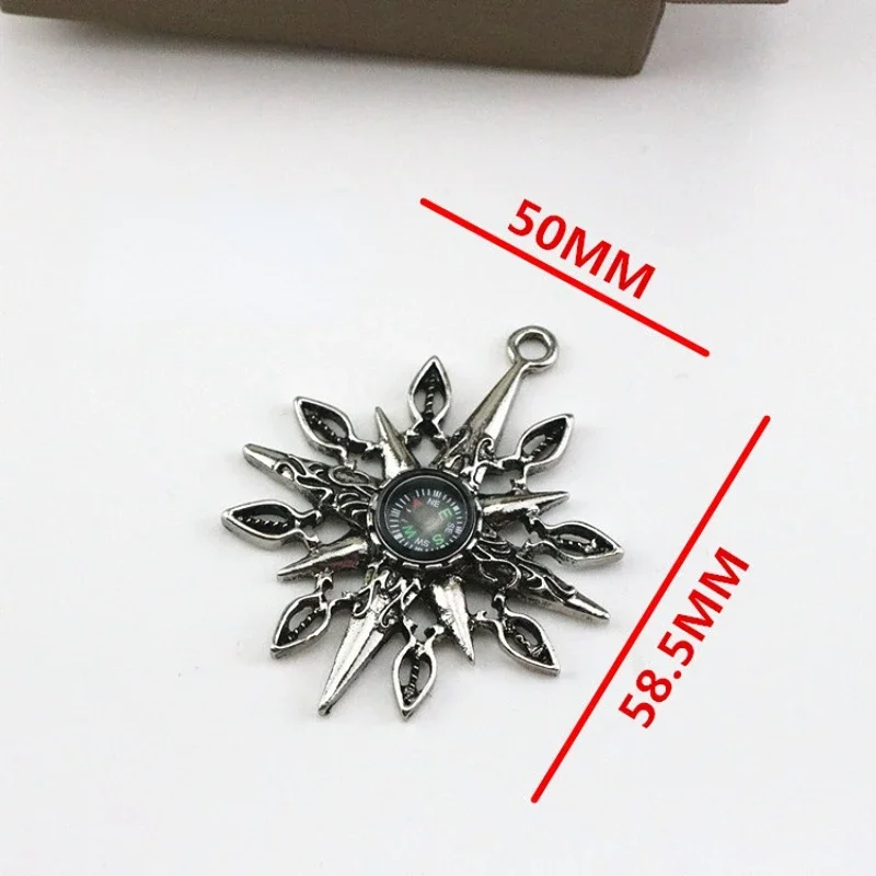 WZNB 3Pcs Compass Charms Stars Alloy Pendant for Jewelry Making Handmade Keychain Bracelet Necklace Diy Accessories