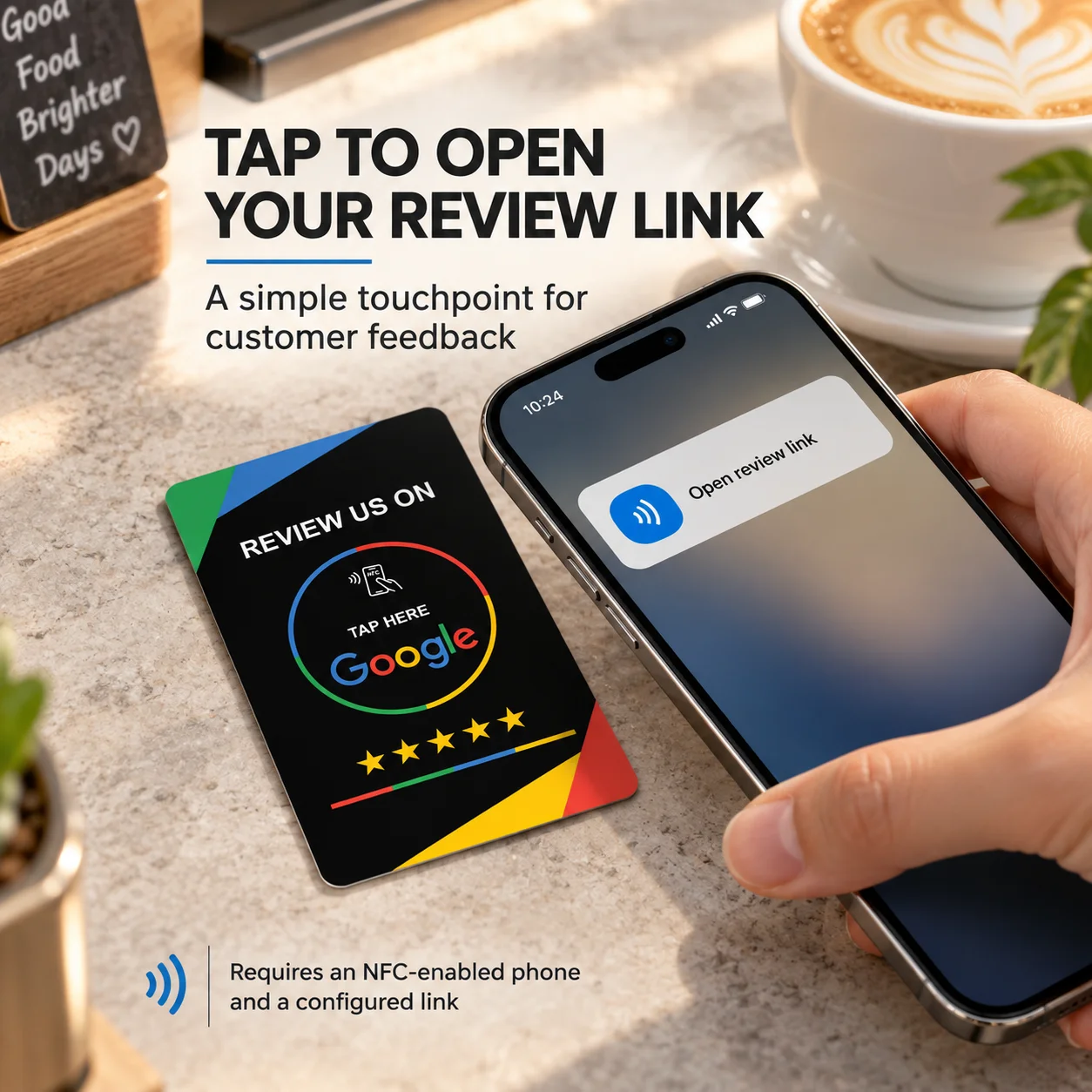 Rewritable NTAG215 PVC NFC Business Tap Card, Google Review Social Media Small Card for Retail Salon Restaurant