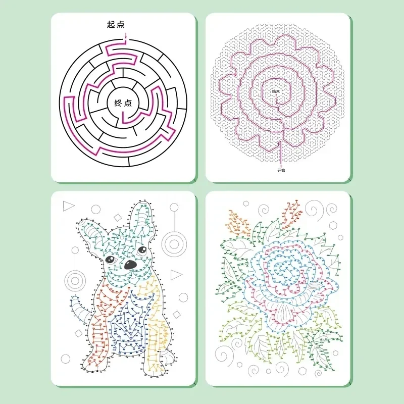 Tracing Workbook Books Pen Control Training Early Childhood Exercise Book Maze Book Digital Connection Drawing Copybook