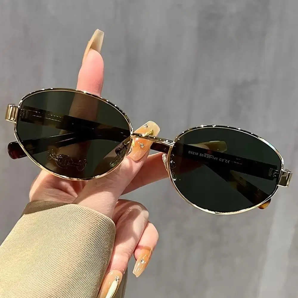 

Fashion Outdoor Sports Oval Frame Sunglasses Retro Vintage UV400 Sun Glasses Trendy Unisex Punk Style Eyewear for Women & Men