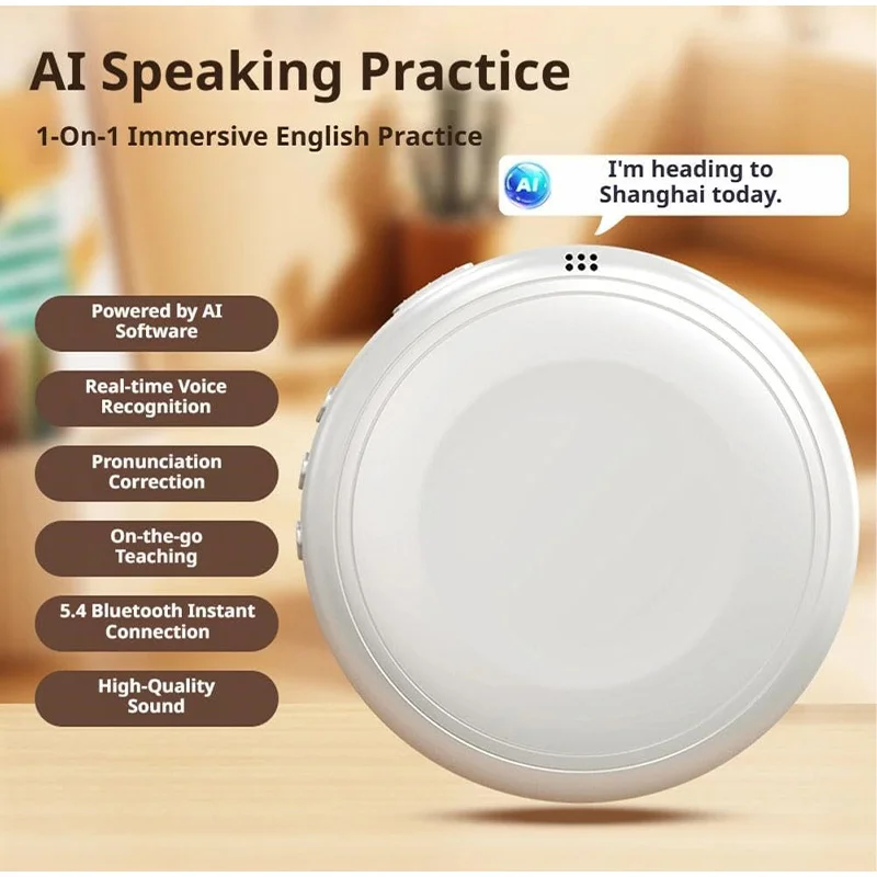 Smart Wearable AI Translators English Oral Trainer Language Learning Device Real-time Translator Study Tool for English Training
