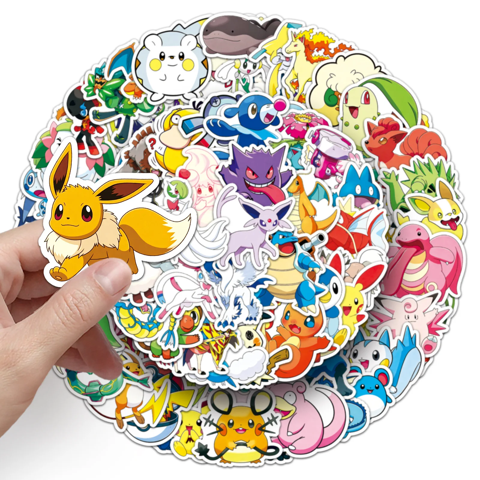 100pcs Pokemon Stickers Cartoon Anime Pocket Monsters DIY Decals for Kids Phone Laptop