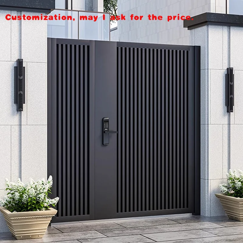 

custom.Factory Direct Modern Steel Gate Finished Surface Anti-Theft Design Push Pull Opening Method Garden Backyard Main G
