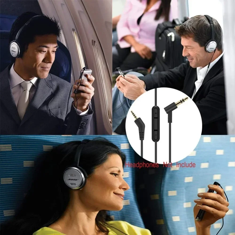 150 cm OFC 2,5 mm Ersatzkabel Verlängerungskabel Flugzeugadapter für Bose QuietComFort 3 QC3 Kopfhörer