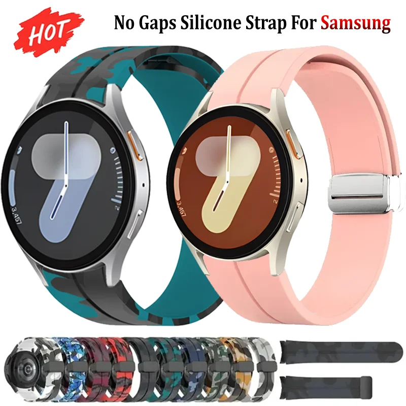Nahtloses Silikonarmband für Samsung Galaxy Watch 7 6 5 4 40mm 44mm Magnetisches Weiches Armband Watch 5 Pro 45mm 6 4 Classic 43mm 47mm