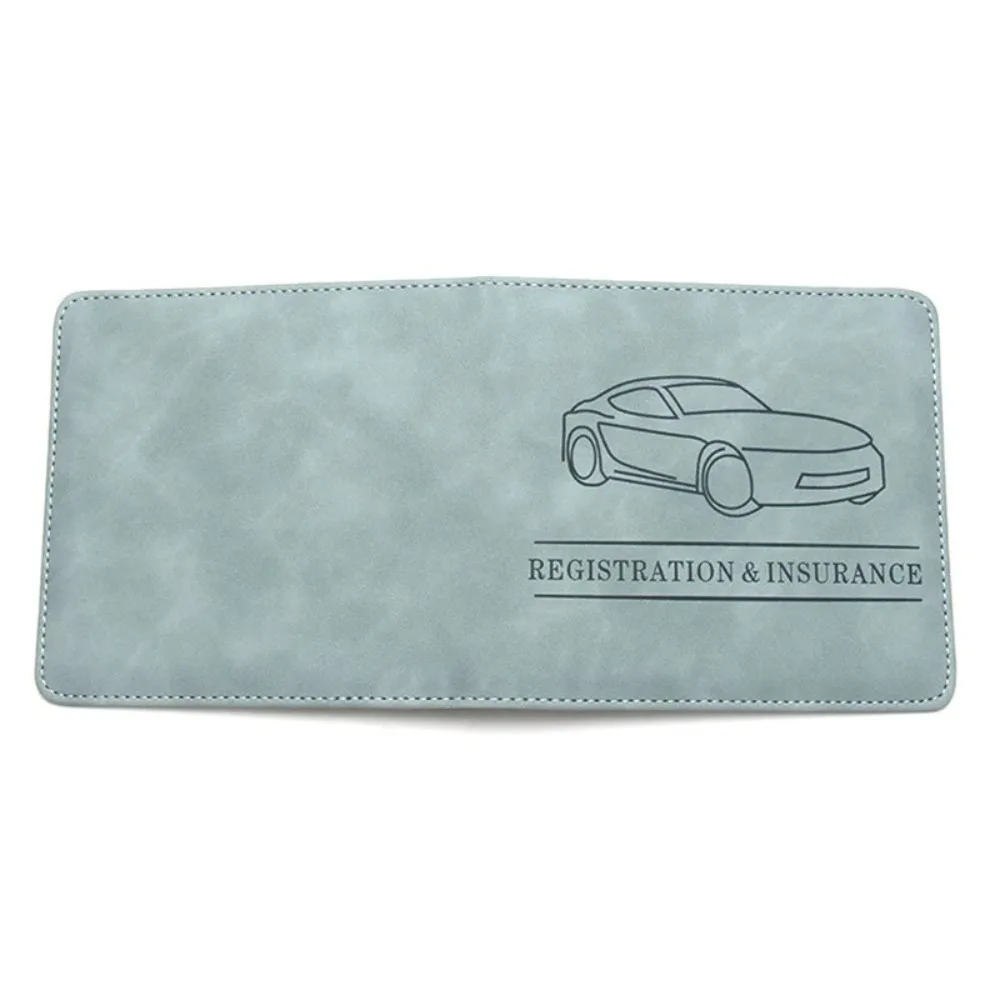 Leather Car Registration Holder Multiple Card Slots Glove Box Design Driver's License Holder Compact Size Durable Construction