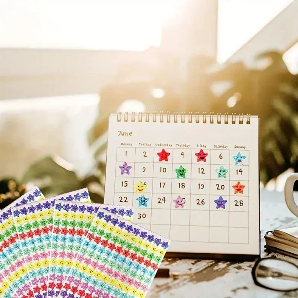 5-10 листов наклейки со звездами, 15 видов конструкций, счастливый смайлик, студенческая таблица наградов, этикетки для поведения, сделай сам, скрапбук, школьные и офисные принадлежности