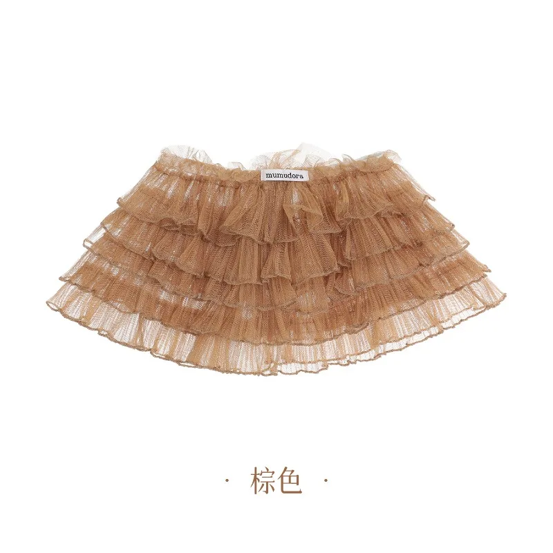 Korean New Children's Gauze Lace Layered Puffy Skirt, Short Versatile White Skirt Girls Clothing - view 3
